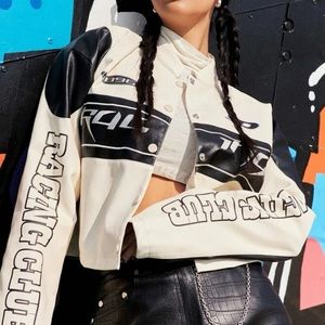 New Cropped Graphic Jacket